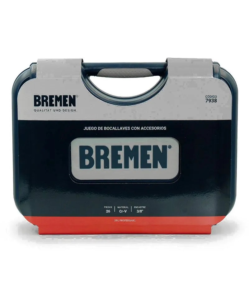 BOCALLAVE JGO.  26 pz. ENC.3/8 MM BREMEN® - BR7938