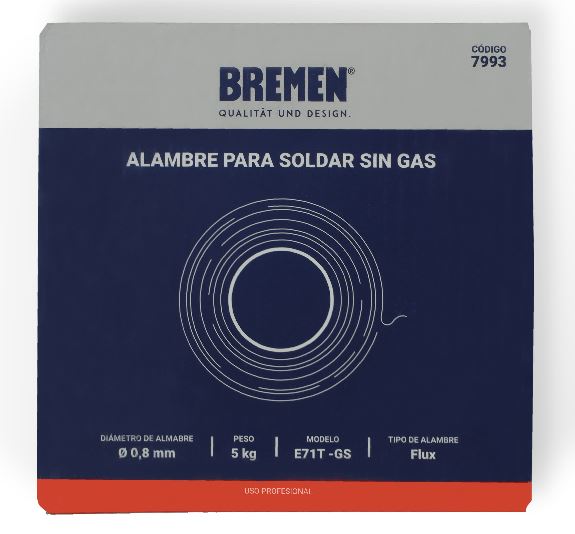 ALAMBRE FLUX AWS E71T-GS 0,8 mm X 5 Kg. BREMEN® - BR7993