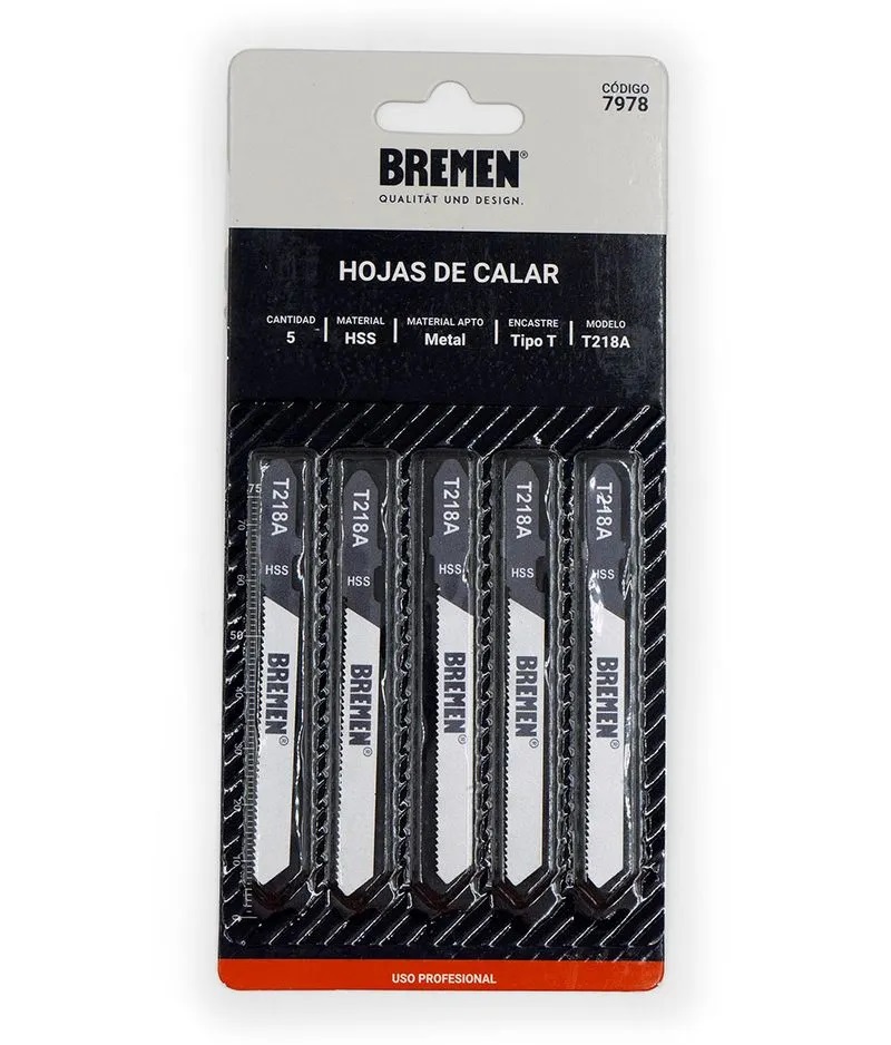 HOJA DE CALAR ENC.T P/METAL (T218A) BREMEN® (Blst.x 5 u.) - BR7978