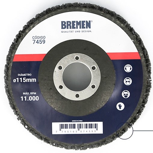 DISCO ABRASIVO DE FIBRA GRUESA 115 mm (caja x 5 u.) BREMEN® - BR7459