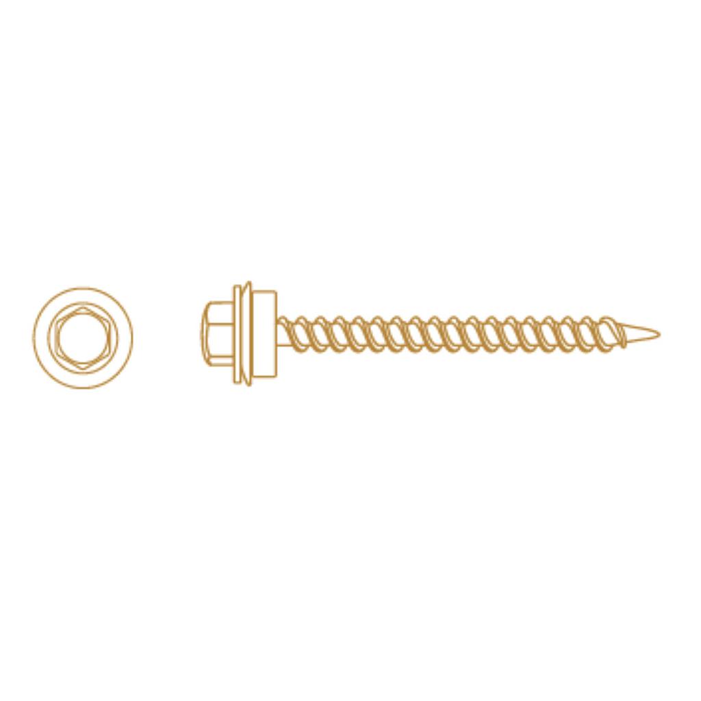 TORNILLO AUTOPERFORANTE C/ARANDELA  HEXAGONAL AGUJA (T 17)   14 x 2"  (Caja x 300 uni) BREMEN® - THA14050