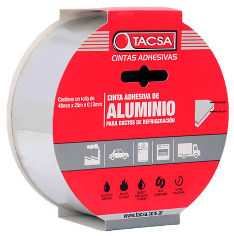 CINTA ADHESIVA DE ALUMINIO 48 mm x 25 mts TACSA - TA3011