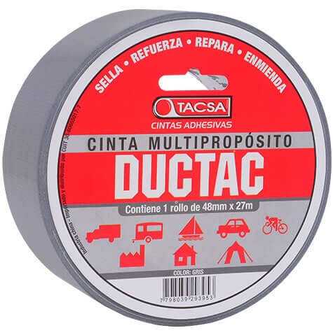 CINTA DUCTAC 48 mm x 9 mts GRIS TACSA - TA3002