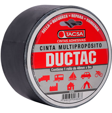 CINTA DUCTAC 48 mm x 9 mts NEGRA TACSA - TA3003