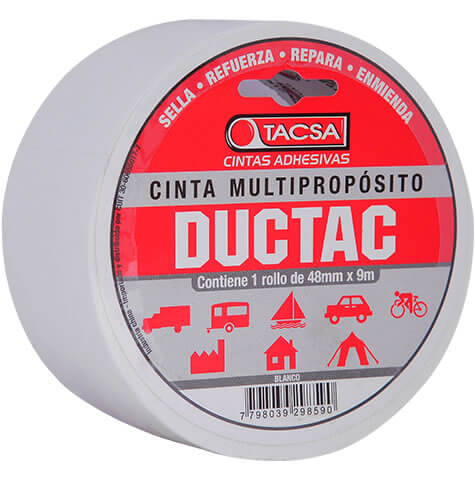 CINTA DUCTAC 48 mm x 9 mts BLANCA TACSA - TA3005