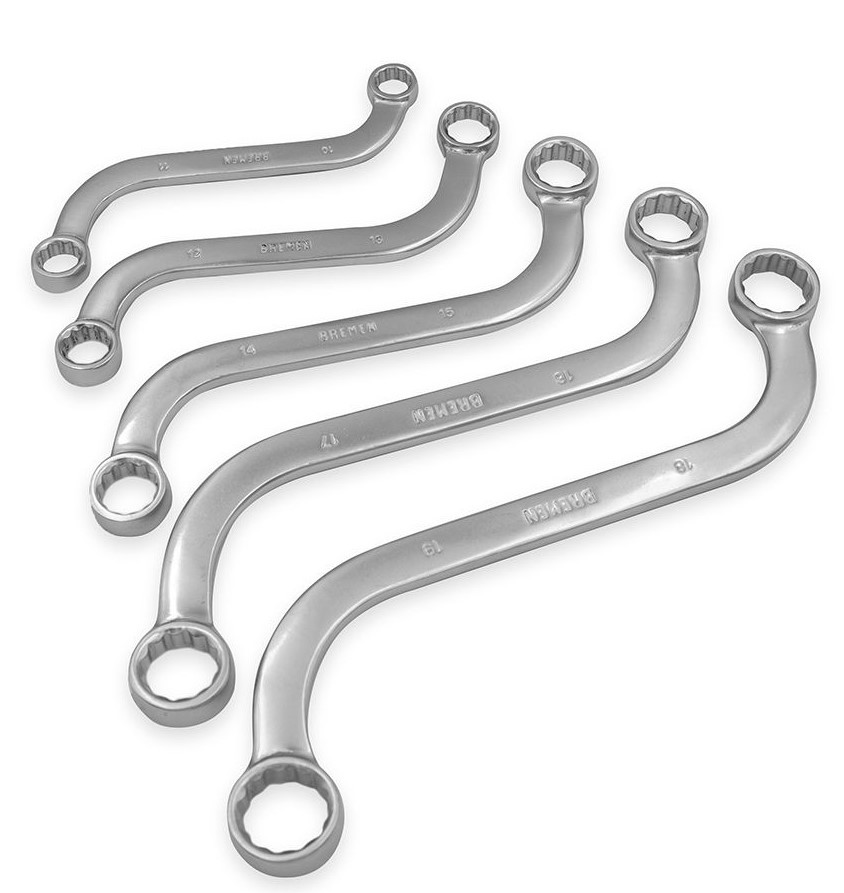 LLAVE COMBINADA CURVA JGO. 5 pz.  MM BREMEN® - BR7779