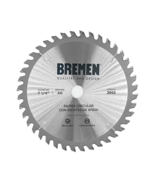 SIERRA CIRCULAR 7 ¼"-40 Dtes.WIDIA (ø20mm/ø16mm) BREMEN® - BR2952