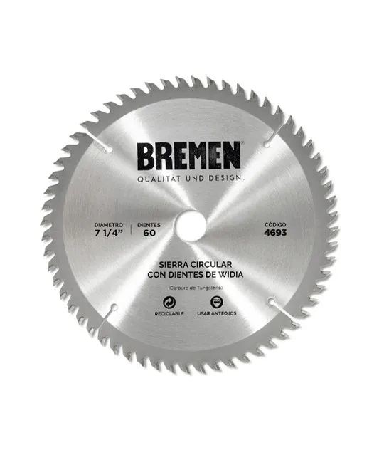 SIERRA CIRCULAR 7 ¼"-60 Dtes.WIDIA (ø20mm/ø16mm) BREMEN® - BR4693