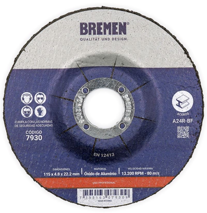 DISCO DE DESBASTE 4,5 x 4,8 mm (caja x 10 u.) BREMEN® - BR7930