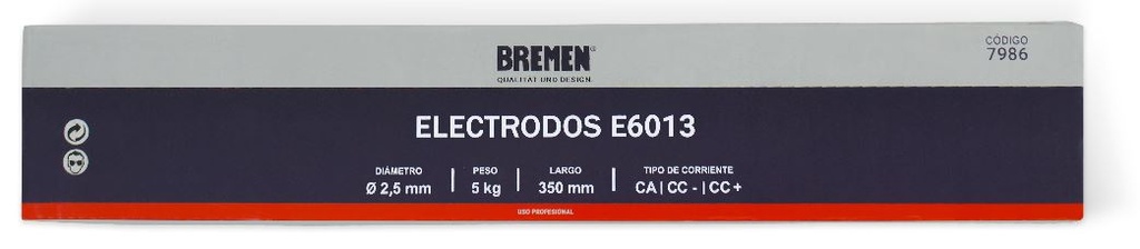 ELECTRODO E6013 2,0 mm x 300 mm (caja x 5 Kg.) BREMEN® - BR7984