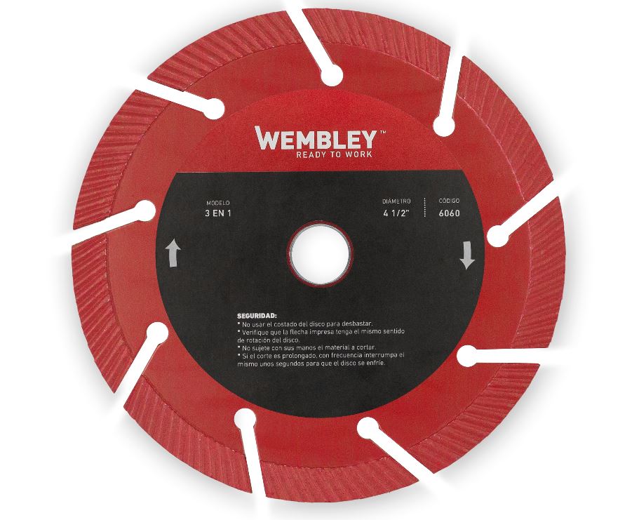 DISCO DIAMANTADO 4 1/2" 3 EN 1   WEMBLEY - WE6060