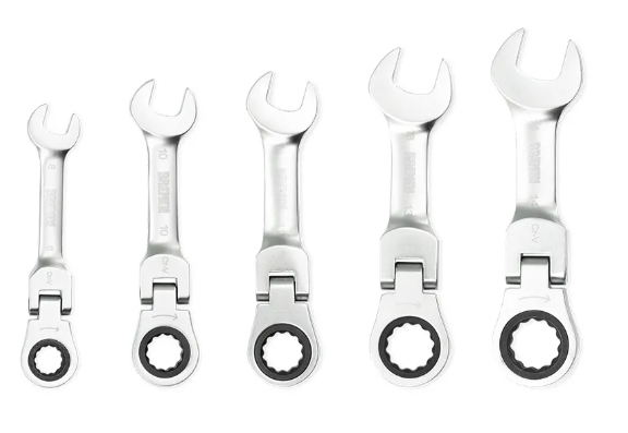LLAVE COMBINADA C/CRIQUE CORTA ARTICULADA  JGO. 5 PZ. [8-14mm] BREMEN® - BR8263