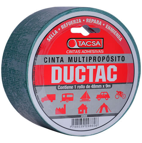 CINTA DUCTAC 48 mm x 9 mts VERDE TACSA - TA3007