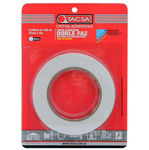 [TA1024] CINTA ADHESIVA DOBLE FAZ 24 mm x 2 mts. TACSA - TA1024