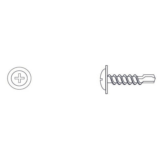 [TFM08013] TORNILLO AUTOPERFORANTE  FLANGEADA MECHA [01]  08 x 1/2"  (Caja x 2500 uni) BREMEN® - TFM08013