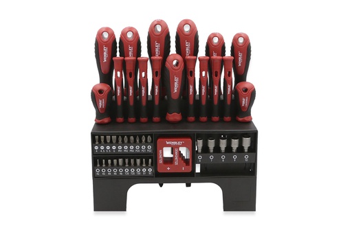 [WE7799] JUEGO DESTORNILLADORES Y PUNTAS 43 pz. WEMBLEY® - WE7799