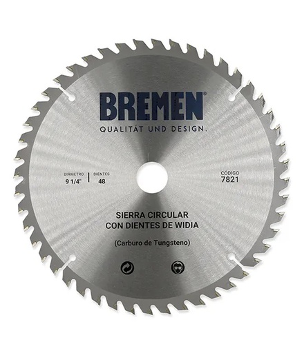 [BR7821] SIERRA CIRCULAR 9 ¼"-48 Dtes.WIDIA (ø25mm) BREMEN® - BR7821