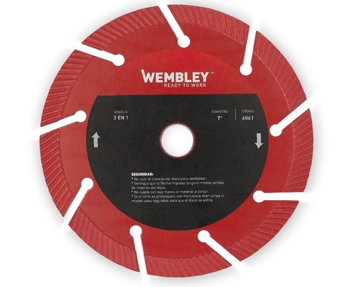 [WE6061] DISCO DIAMANTADO 7" 3 EN 1 WEMBLEY - WE6061